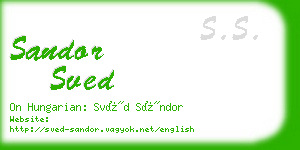 sandor sved business card